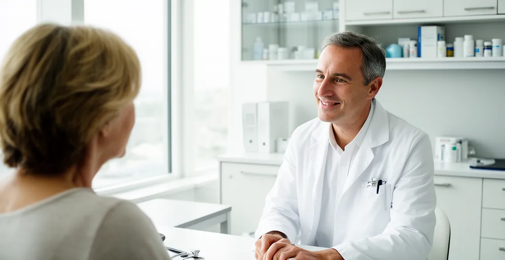 Chirurgien orthopédiste du pied en consultation avec patient cabinet médical Nice